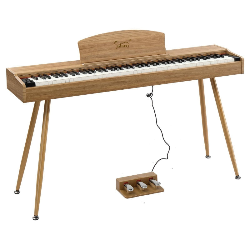 Glarry GDP-203 88 Key Full Size Weighted Hammer-action Keybed Digital Piano - Burlywood
