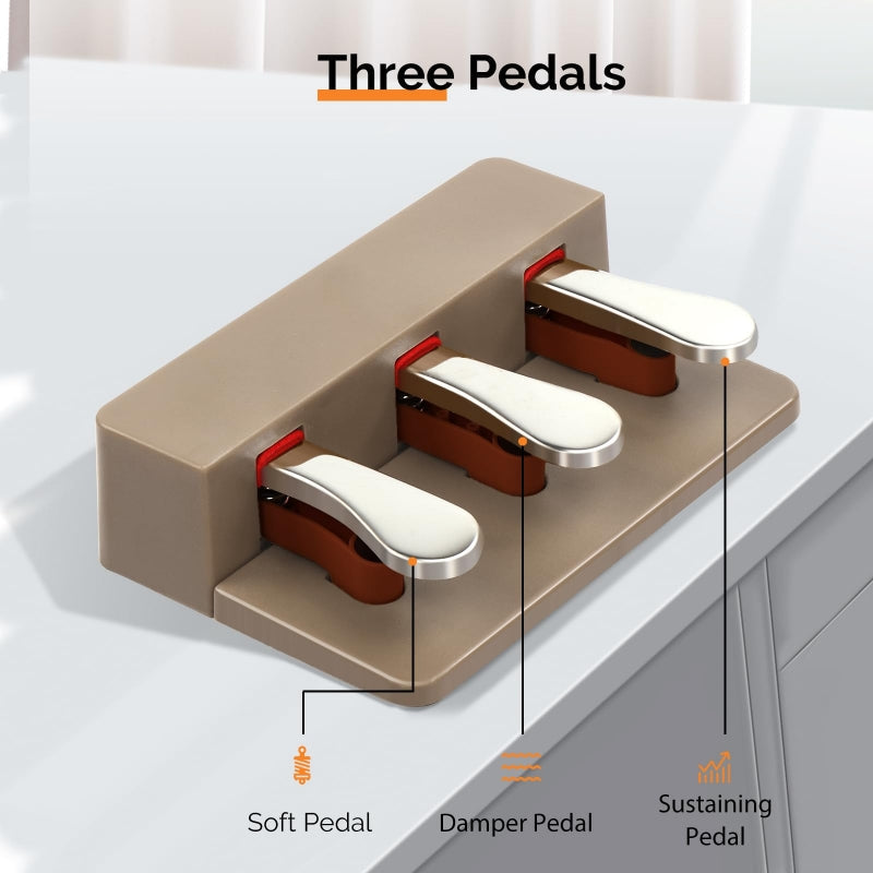 Glarry GDP-203 88 Key Full Size Weighted Hammer-action Keybed Digital Piano - Gray