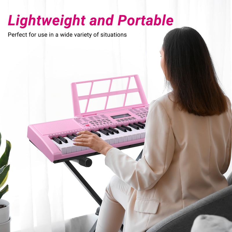 Glarry GEP-105 61-Key Portable Electronic Piano Keyboard - Pink