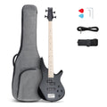 Glarry GIB 4 String Full Size Bass Guitar SS pickups - Black