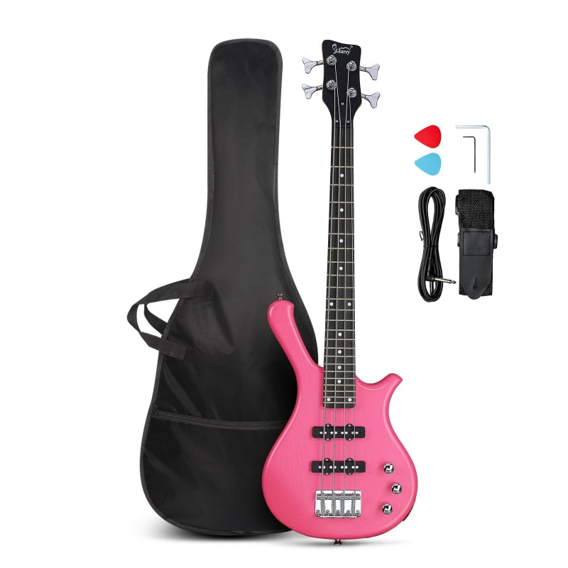 Glarry GW101 36in Kid's Electric Bass Guitar - Pink