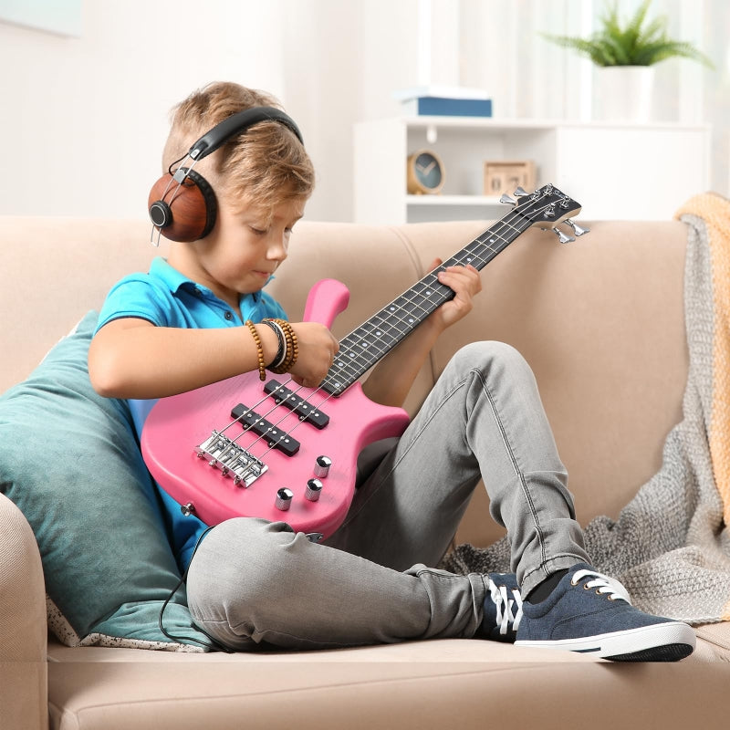 Glarry GW101 36in Kid's Electric Bass Guitar - Pink