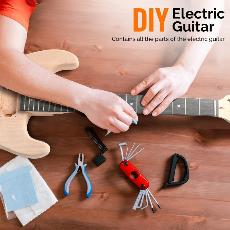 Glarry DIY GST HH Pickup Electric Guitar Kit