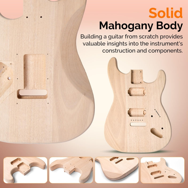 Glarry DIY GST HH Pickup Electric Guitar Kit