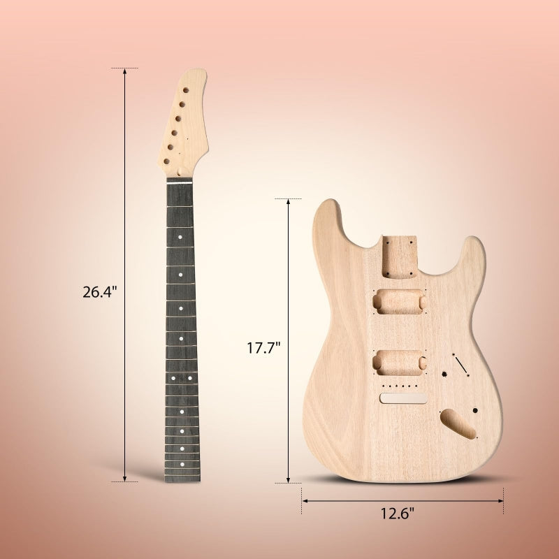 Glarry DIY GST HH Pickup Electric Guitar Kit