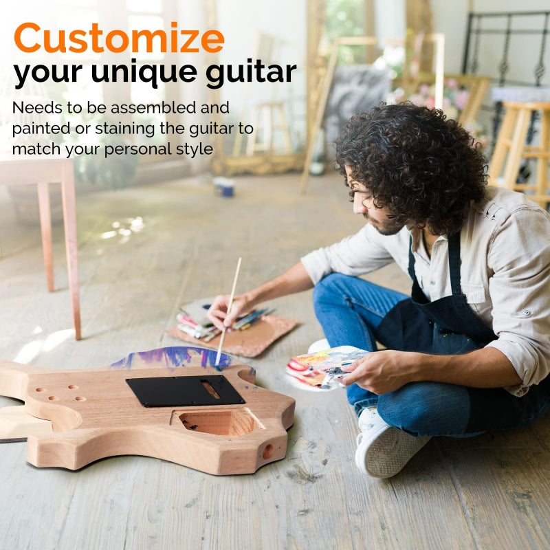 Glarry DIY Burning Fire HSH Pickup Electric Guitar Kit