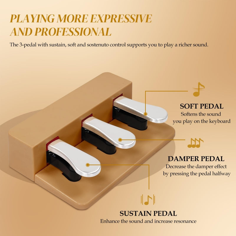 Glarry GPP-203 88 Key Full Size Semi-Weighted Standard Electric Digital Piano with Piano Bench