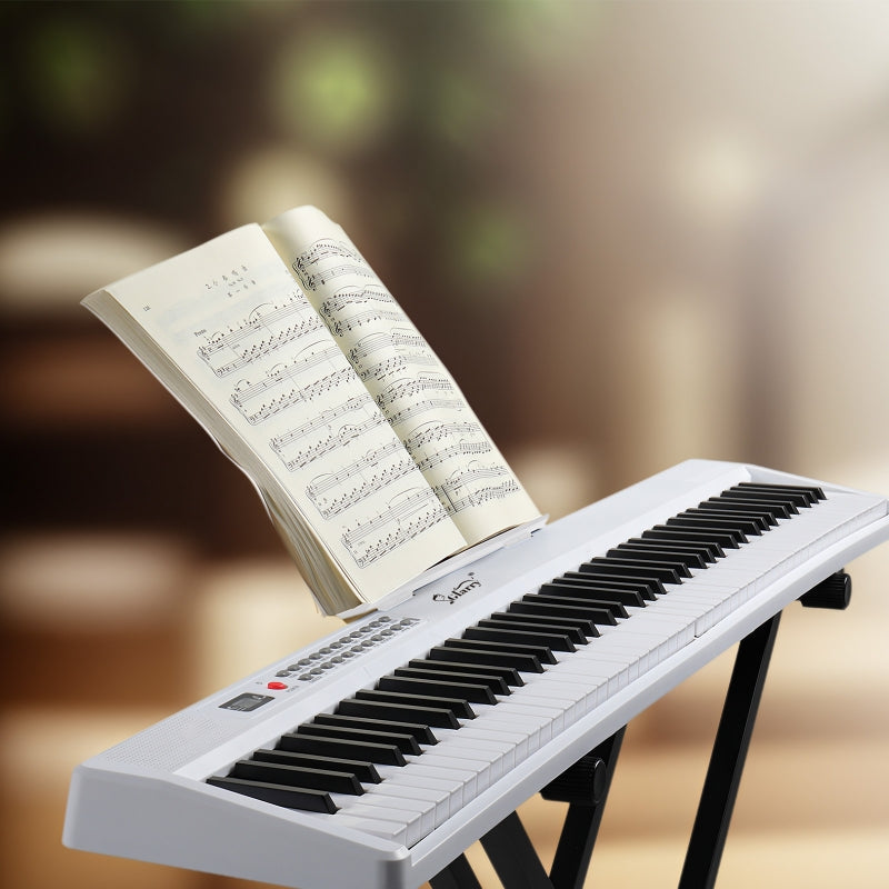Glarry GPP-106 88 Key Foldable Full Size Semi-Weighted Standard Electric Digital Piano - White